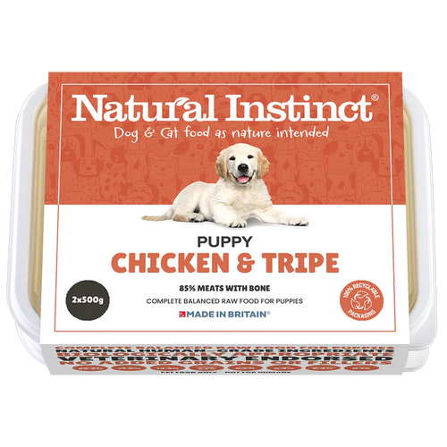 2 x 500g Natural Instinct Puppy Chicken, & Tripe 2 x 500g