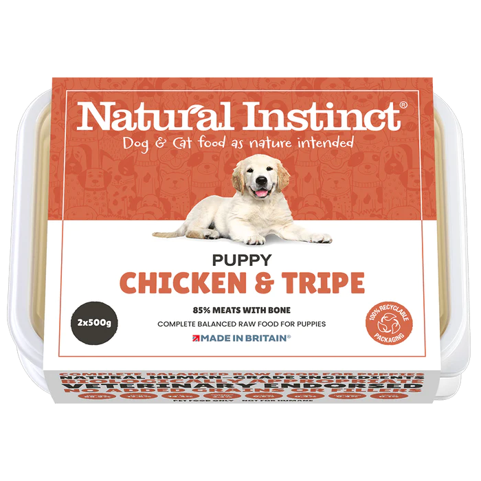 2 x 500g Natural Instinct Puppy Chicken, & Tripe 2 x 500g