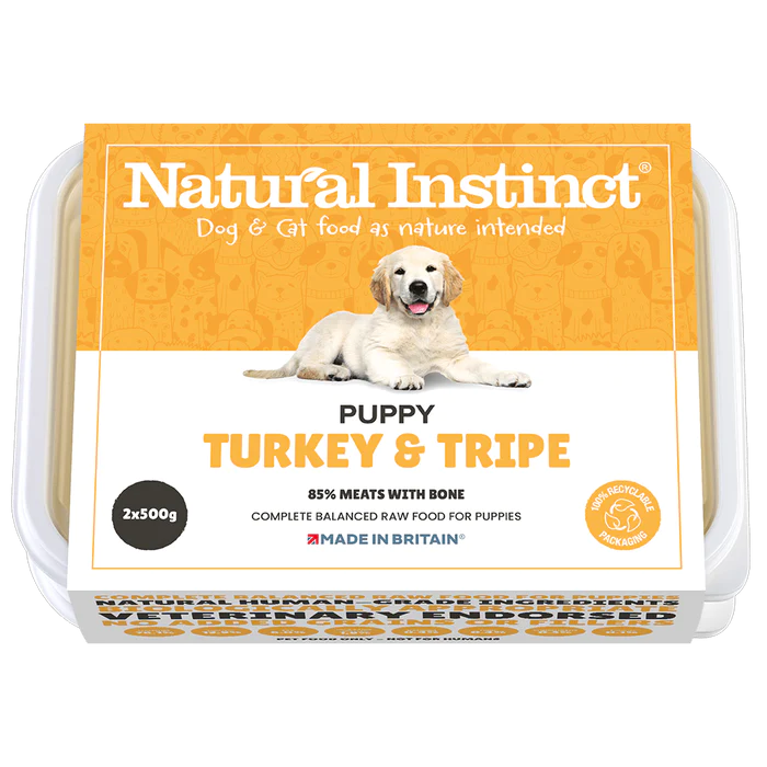 2 x 500g Natural Instinct Puppy Turkey & Tripe 2 x 500g